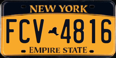 NY license plate FCV4816