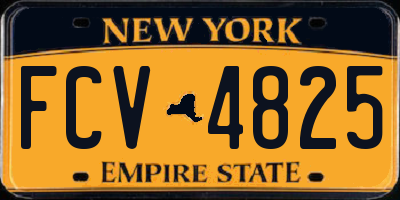NY license plate FCV4825