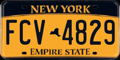 NY license plate FCV4829