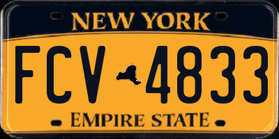 NY license plate FCV4833