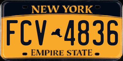 NY license plate FCV4836