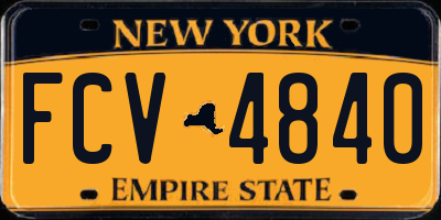 NY license plate FCV4840