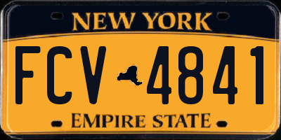 NY license plate FCV4841