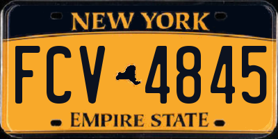 NY license plate FCV4845