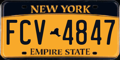 NY license plate FCV4847