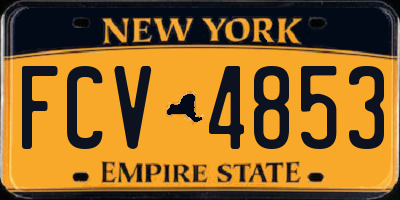 NY license plate FCV4853