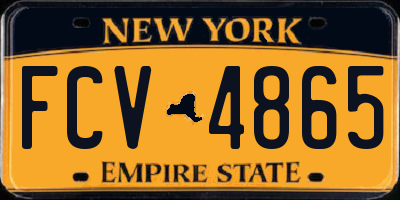 NY license plate FCV4865