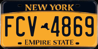 NY license plate FCV4869