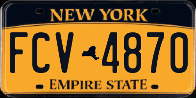 NY license plate FCV4870