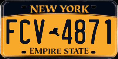 NY license plate FCV4871