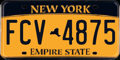 NY license plate FCV4875