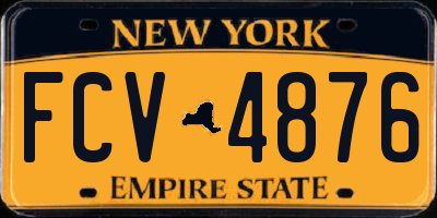 NY license plate FCV4876