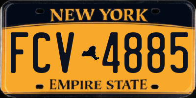 NY license plate FCV4885