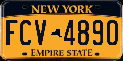 NY license plate FCV4890