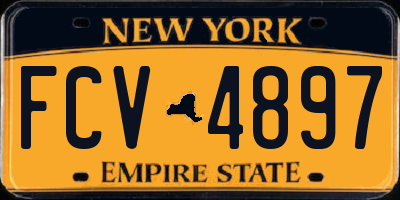 NY license plate FCV4897