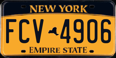 NY license plate FCV4906