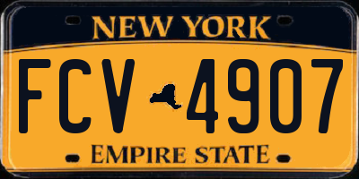 NY license plate FCV4907