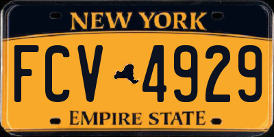 NY license plate FCV4929