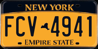 NY license plate FCV4941