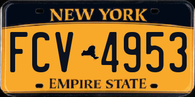 NY license plate FCV4953