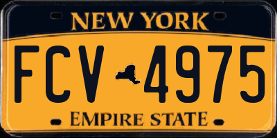 NY license plate FCV4975