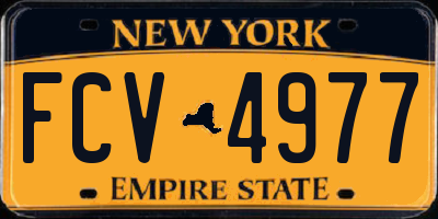 NY license plate FCV4977