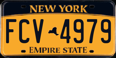 NY license plate FCV4979
