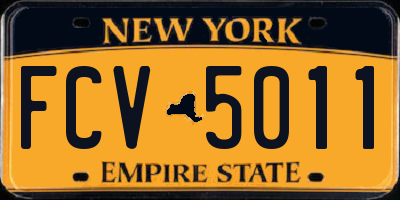 NY license plate FCV5011