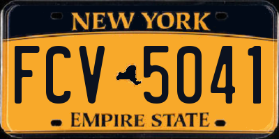 NY license plate FCV5041