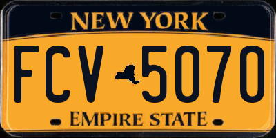 NY license plate FCV5070