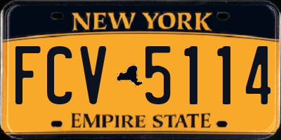 NY license plate FCV5114
