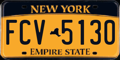 NY license plate FCV5130
