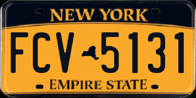 NY license plate FCV5131
