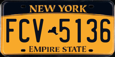 NY license plate FCV5136