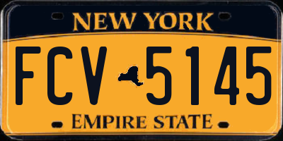 NY license plate FCV5145