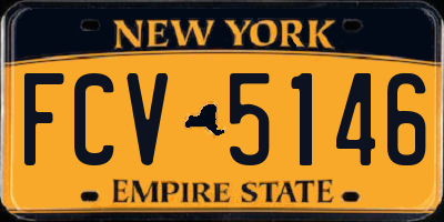 NY license plate FCV5146