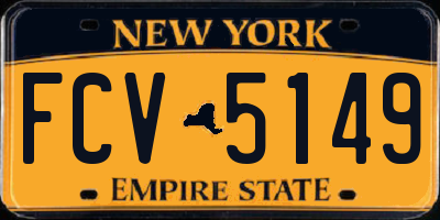 NY license plate FCV5149