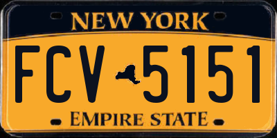 NY license plate FCV5151