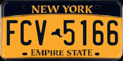 NY license plate FCV5166