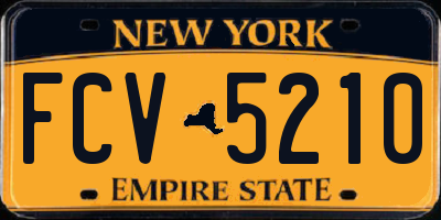 NY license plate FCV5210