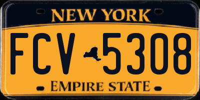 NY license plate FCV5308