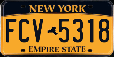 NY license plate FCV5318