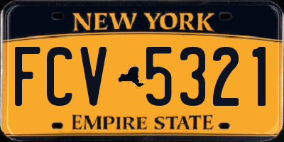 NY license plate FCV5321