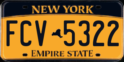 NY license plate FCV5322