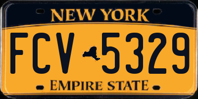 NY license plate FCV5329