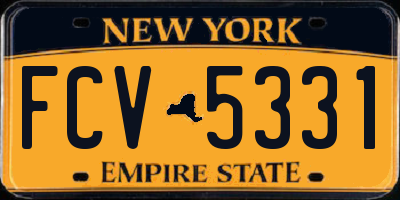 NY license plate FCV5331