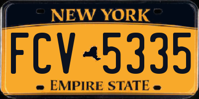 NY license plate FCV5335