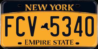 NY license plate FCV5340