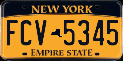 NY license plate FCV5345
