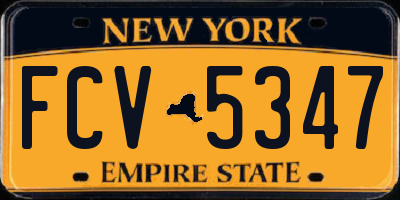 NY license plate FCV5347
